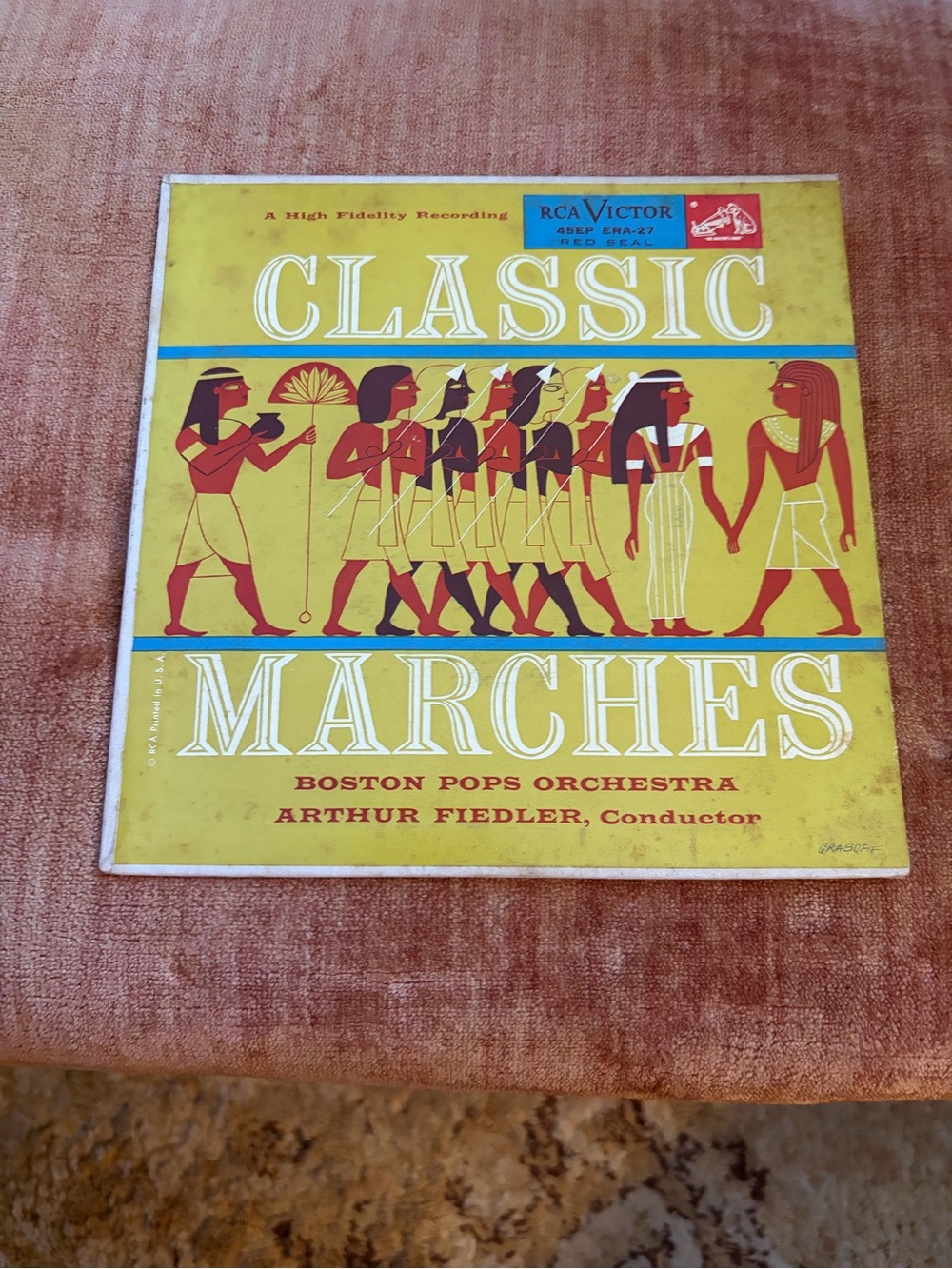 Classic Marches by The Boston Pops Vintage Album Back Cover - Cream vinyl